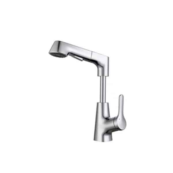 Pull-out Adjustable Lift Bathroom Sink Faucet with Pull-down Sprayer