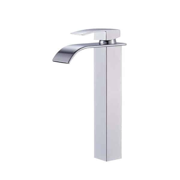 Bathroom Vessel Faucet Tall Waterfall Faucet with Wide Single Handle