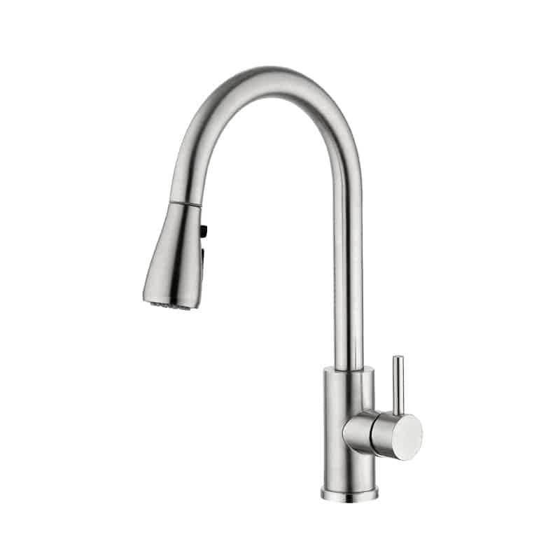 Single Level Kitchen Sink Faucets with Pull Down Sprayer