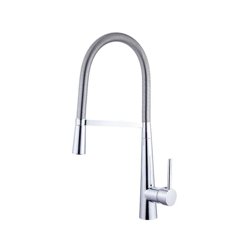 Modern Simple Swan Neck chrome Kitchen Faucet Cold&Hot Tap Metal Faucet