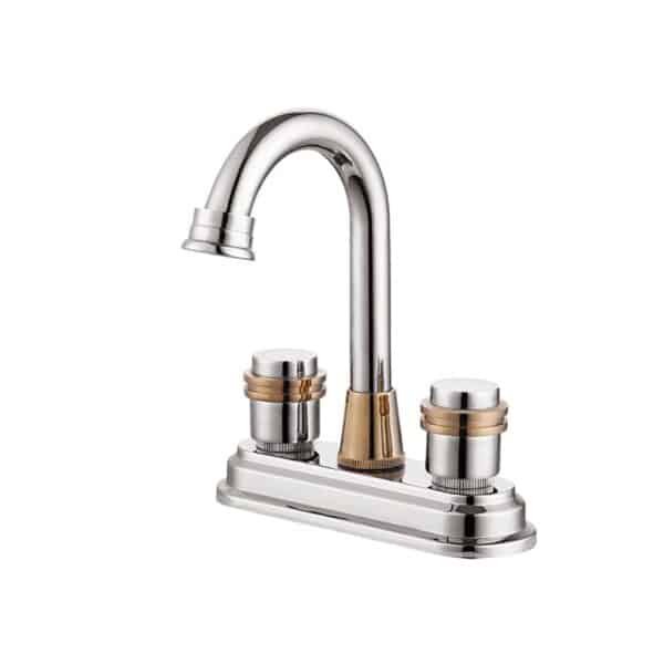 2 Handle Centerset Bathroom Sink Faucet with Push Buttons