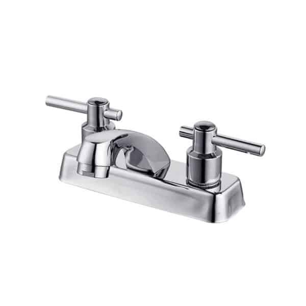 Chrome 2-handle 4-in centerset WaterSense Low-arc Bathroom Sink Faucet