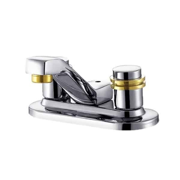 Chrome 2-handle 4-in Centerset High-arc Bathroom Sink Faucet