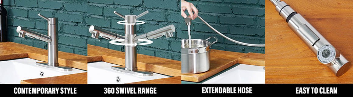 pull-down Vs pull-out kitchen faucet-