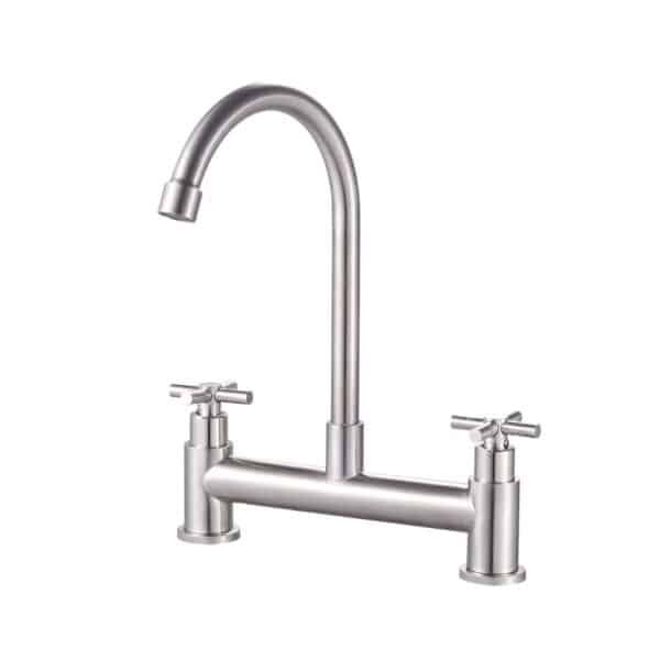 2-Handle Basin Faucet 304 Stainless Steel Material S-5002