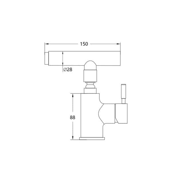 Short Kitchen Faucet with Pull Out Shower LM-5001 drawing