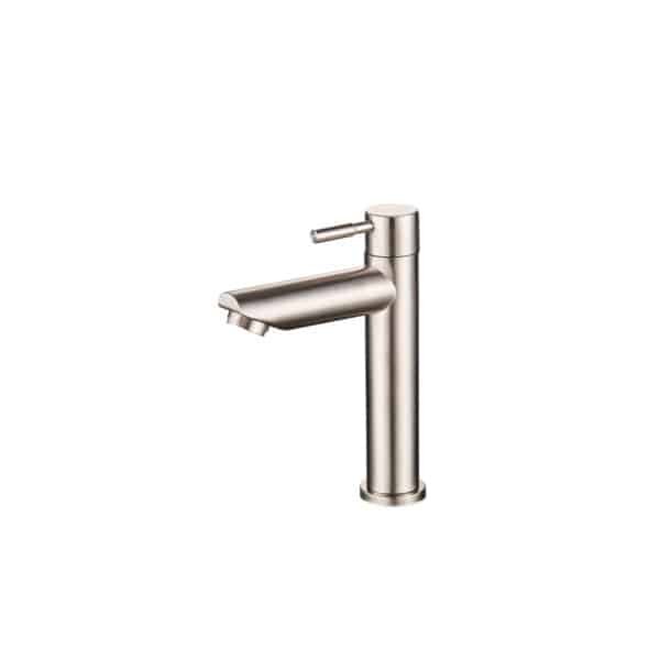 Short Brushed Nickel Basin Mixer With Thin Handle L-5001-N