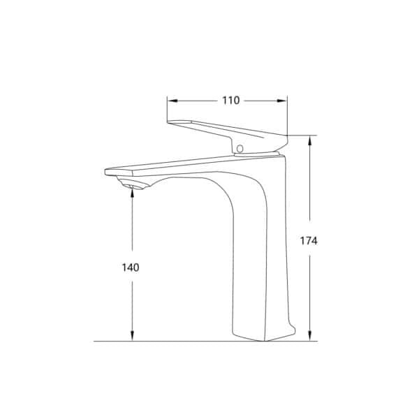 L-2023003 drawing Elegantly Designed Single-Handle Bathroom Faucet