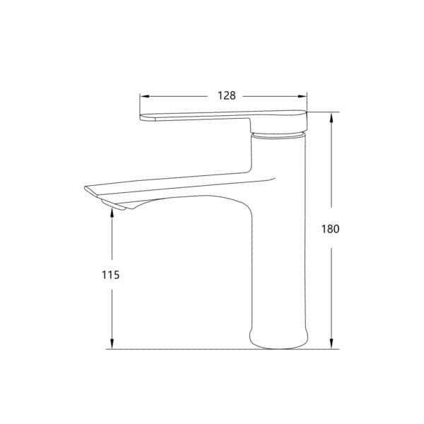 L-2023008 drawing Short Single Handle Basin Faucet