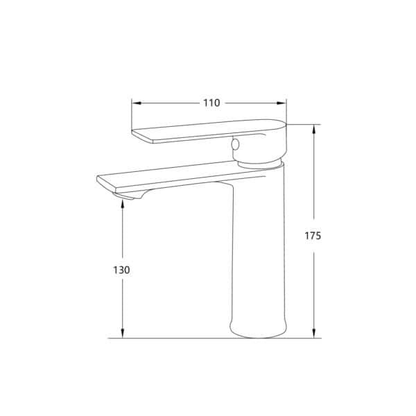 Modern Single-Handle Faucet L-2023002 drawing