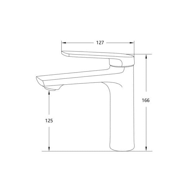 Single Handle Short Faucet L-2023005 drawing