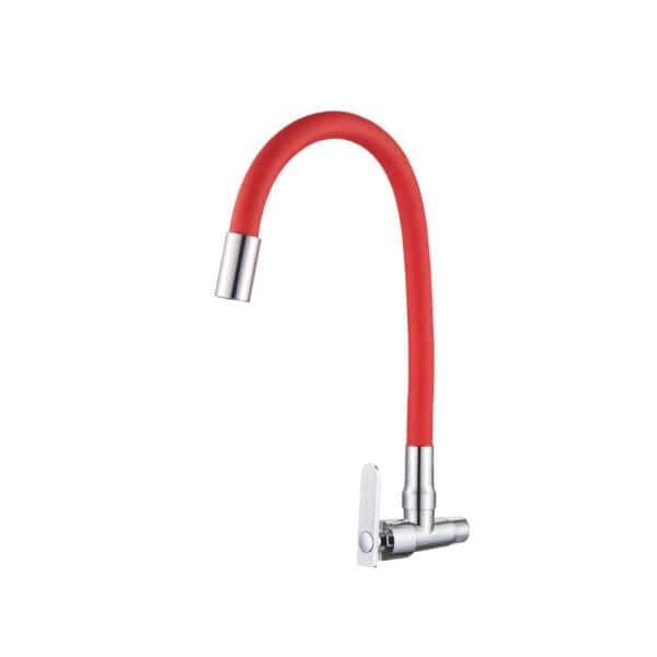 Water Sink Faucet Flexible Tube Cold In-Wall WC-13006-Red