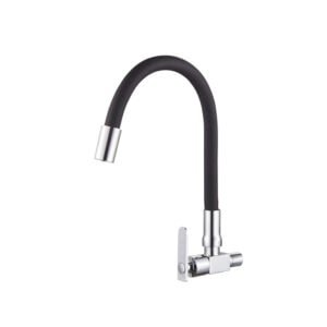 Water Sink Faucet Flexible Tube Cold Wall-Mounted WA-13006-Black