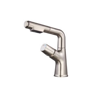 Rubinetto per lavabo da bagno con sollevamento e abbassamento a 360 gradi L-22017-N