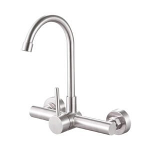 8-Inch Wall-Mount Kitchen Faucet – Brushed Nickel SA-5003-N