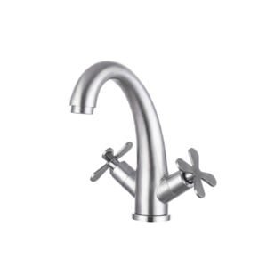 Elegant Basin Mixer Short Body Brushed Nickel Finish L-5012-N