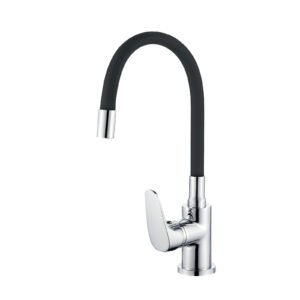 Flexible Kitchen Mixer Tap with Colorful Bendable Hose and Single Handle PE-6031 Black