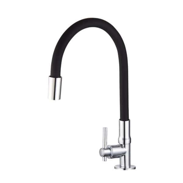 Kitchen Sink Tap Bendable Silicon Hose 1 Hole Faucet P-7020