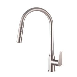 Pull Down Deck Mounted Brushed Nickel Water Mixer Tap P-8064-N