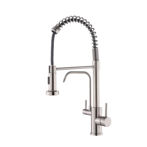 Torneira De Bancada Gourmet Para Cozinha P:filtro Quente E Frio Misturador Monocomando Inox Escovado PJ-5009C-N