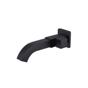 Rubinetto per lavabo girevole a parete nero di lusso N-24013-B