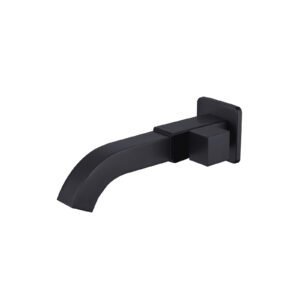 Black Swivel Wall Lavatory Faucet Luxury N-24013-B