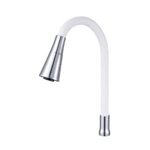 Tubo flessibile in silicone rubinetto nero Z-002-Bianco