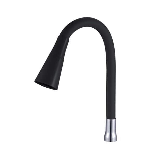 Tubo Flexível Silicone Preto E Arejador Cone Duplo Jato Z-001-black