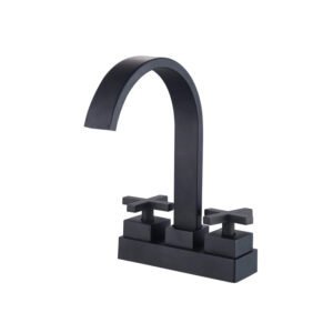 Grifería negra mate para baño con color negro mate y mezcladora para baño duomando 4 pulgadas metal MBH-404698-B