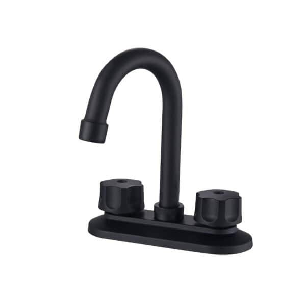 Grifería negra mate para baño con llave para lavabo corona 4 pulgadas cromado y color negro mate MBD-460111-B