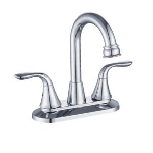 Llave para lavabo corona 4 pulgadas cromado con mezcladora baño 4 pulgadas doble manija y grifo lavabo 3 orificios 4 pulgadas MPD-400656