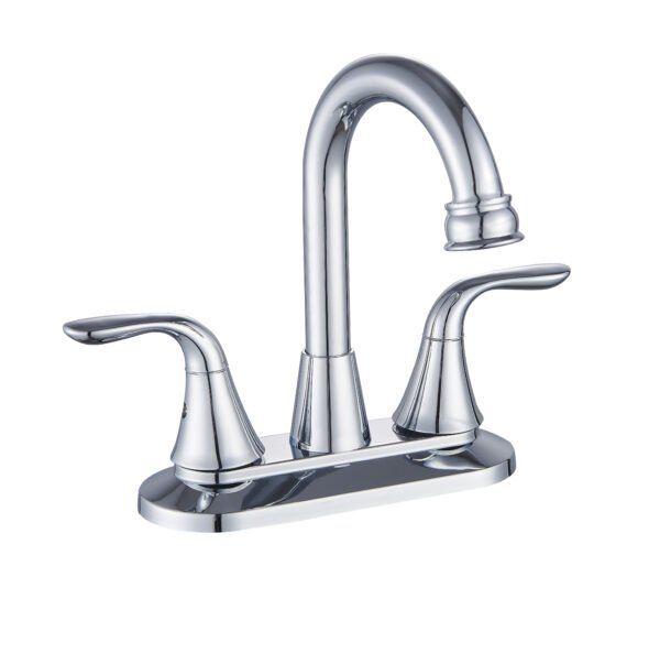 Llave para lavabo corona 4 pulgadas cromado con mezcladora baño 4 pulgadas doble manija y grifo lavabo 3 orificios 4 pulgadas MPD-400656
