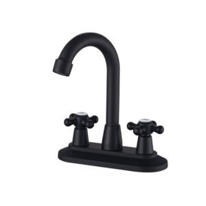 Grifo para lavamanos 4 pulgadas con mezcladora para lavamanos con palanca y grifería negra mate para baño MBD-470216-B
