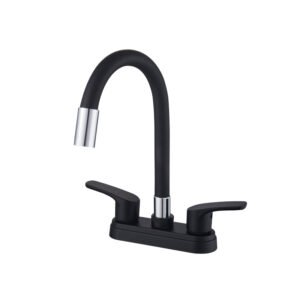 Grifos aluminio para lavabos para baño con color negro mate y mezcladora para baño duomando 4 pulgadas metal MPB-400461-B