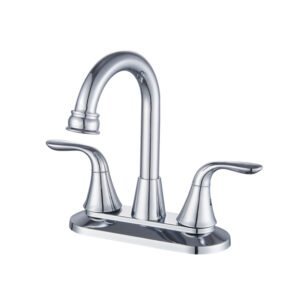 Llave para lavabo corona 4 pulgadas cromado con mezcladora baño 4 pulgadas doble manija y grifo lavabo 3 orificios 4 pulgadas MPD-400656
