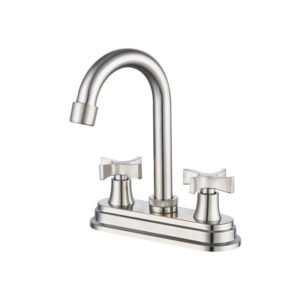 MBA-404511-N Grifo lavabo 3 orificios 4 pulgadas con grifería mezclador para lavamanos de 4 pulgadas y grifería moderna para baño en níquel cepillado