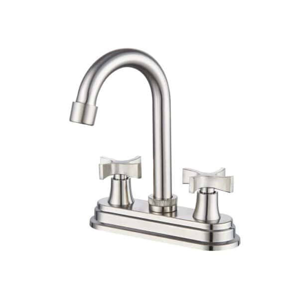 MBA-404511-N Grifo lavabo 3 orificios 4 pulgadas con grifería mezclador para lavamanos de 4 pulgadas y grifería moderna para baño en níquel cepillado