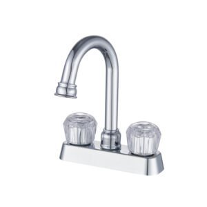 MPE-403057 Llave para lavabo corona 4 pulgadas cromado con mezcladora baño 4 pulgadas doble manija y grifería moderna para baño