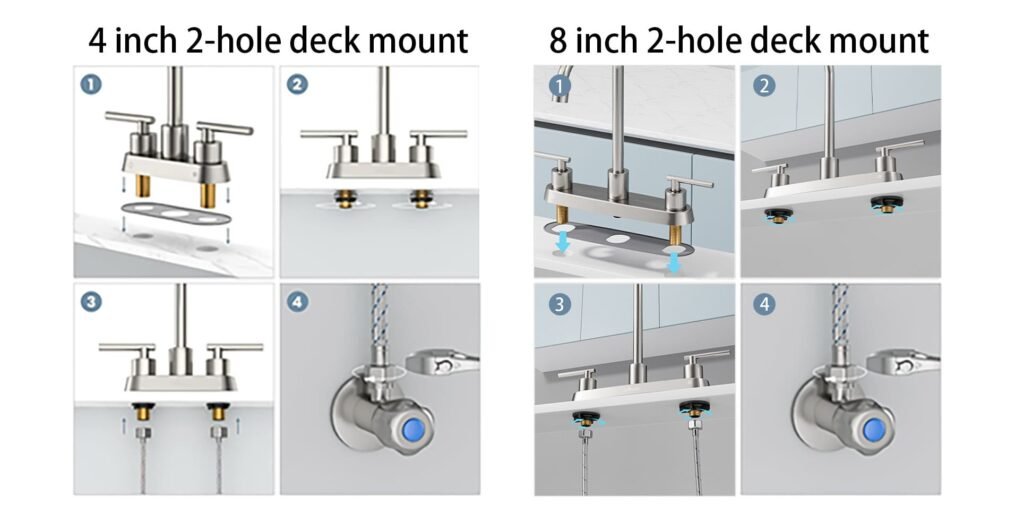 4 inch bathroom vs 8 inch kitchen faucet installation tips