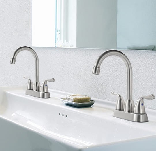 Llave para lavabo de 4 pulgadas con doble manija