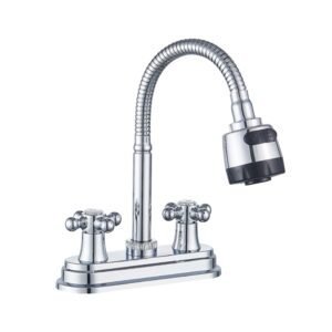MBA-470101 2 manijas con mezcladora para baño 4 pulgadas metal y llave para lavabo corona 4 pulgadas cromado
