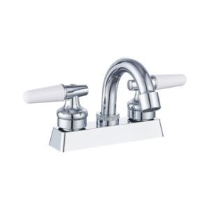 MBE-400211 Grifo lavabo 3 orificios 4 pulgadas con 2 manijas y mezcladora para lavamanos con palanca