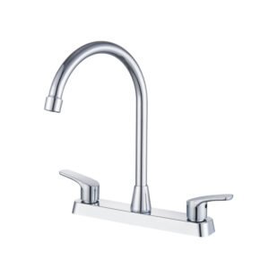 MBE-800416 Grifo de Cocina 8 Pulgadas con Doble Manija y Arco Alto