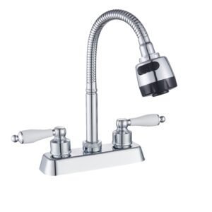 MSE-401101 Llave Mezcladora Para Fregadero Cuello Flexible Tarja Cocina Acabado Cromado Color Cromo