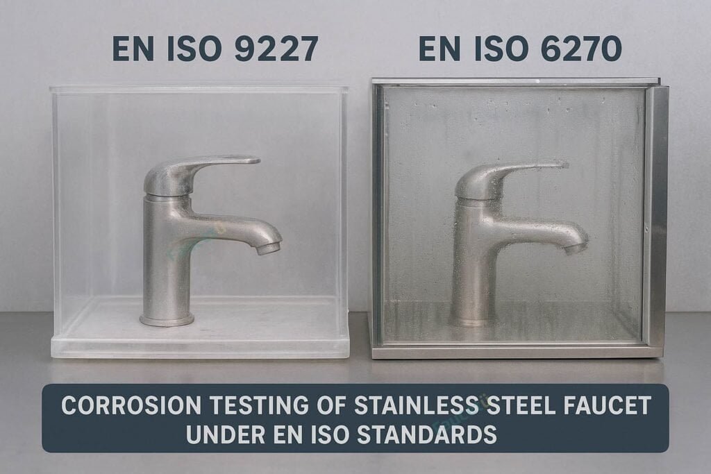 Corrosion testing of stainless steel faucet under EN ISO standards