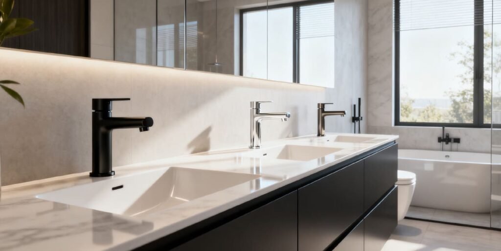Bathroom faucet finishes mood impact