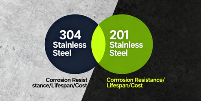 304 stainless steel 201 stainless steel