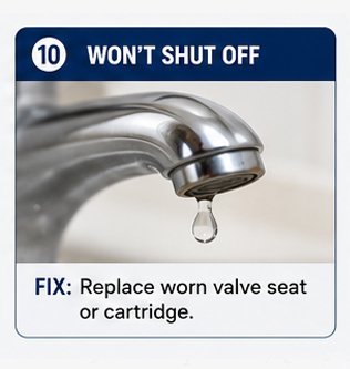 10. Faucet Wont Shut Off Completely