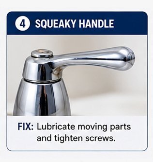 4. Squeaky Faucet Handle