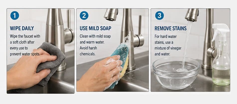 how to protect stainless steel faucets